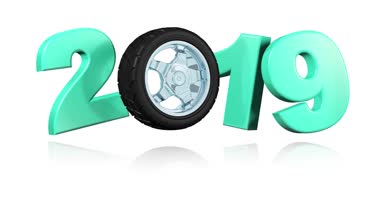 Araba spor tekerlek 2019 tasarım beyaz arka plan üzerinde sonsuz dönüşümlü olarak