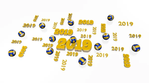 Verschillende Strand Volleybal 2019 Ontwerpen Met Wat Ballen Een Witte — Stockfoto