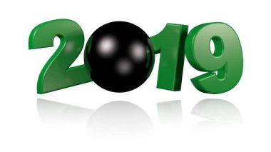 Bilardo 8 top 2019 tasarım beyaz arka plan üzerinde sonsuz dönüşümlü olarak