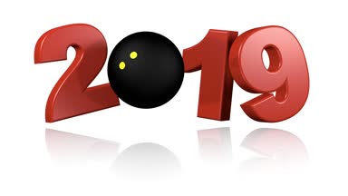 Squash topu 2019 Popup tasarım beyaz arka plan üzerinde sonsuz dönüşümlü olarak