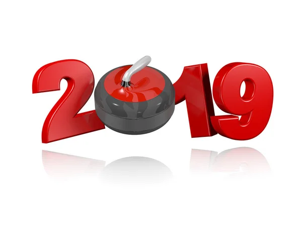Curling Stone 2019 Design with a White Background