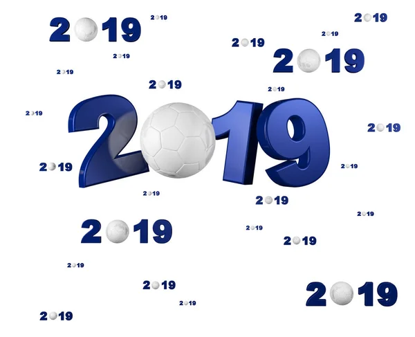 Many Handball 2019 Designs Many Balls White Background — Stock Photo, Image