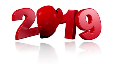 Beyaz arka plan üzerinde sonsuz dönüş tasarımında boks eldiveni 2019 açılan menüsü