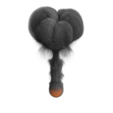 Dikey bulut koyu duman beyaz bir arka plan ile