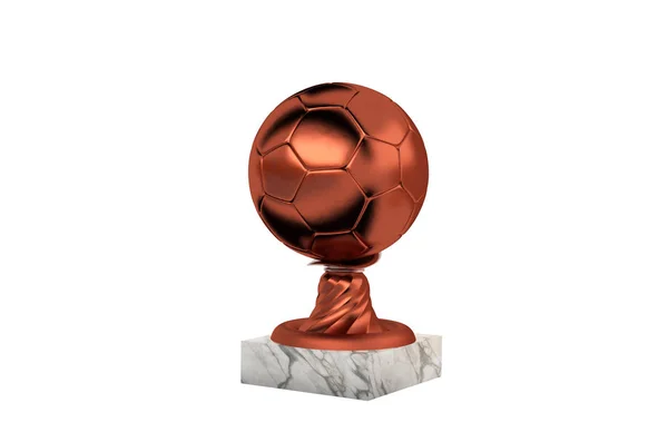 Handball Bronze Trophäe Mit Marmorsockel Auf Weißem Hintergrund — Stockfoto