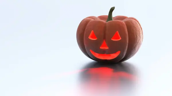 Dålig Halloween Pumpa Med Vit Bakgrund — Stockfoto