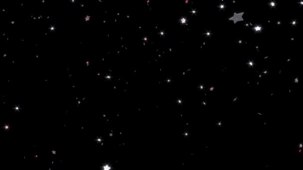 アルファ チャネルを持つ急性銀 月光星の雨 — ストック動画
