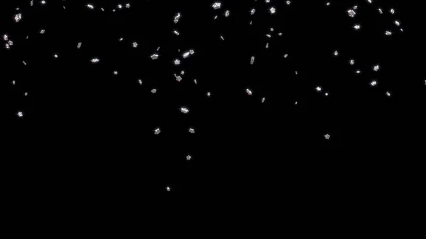 Regen Aus Mehreren Pummeligen Silbernen Fünf Zweige Sternen Mit Schwarzem — Stockfoto
