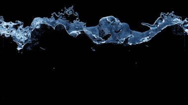 Hafif mavi sıvı kaynama siyah bir arka plan resmiyle üst boyunca