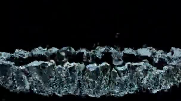 Зеленая Жидкость Заполняющая Экран Черным Фоном — стоковое видео