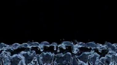 O bir siyah arka plan ile ekranın dolduruyor sıvı mavi