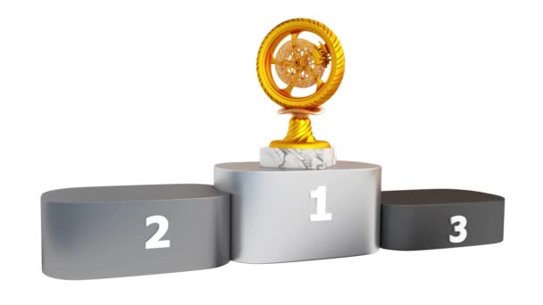 Moto Sport Wheel Gold Silver Bronze Trophées Avec Des Bases — Video