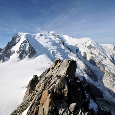 Fransız dağ Mont Blanc en yüksek zirvesi Alps