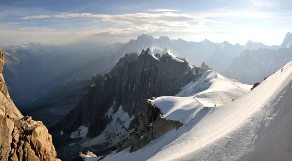 Gran Vista Los Alpes Europeos Desde Montaña Aiguille Midi — Foto de Stock