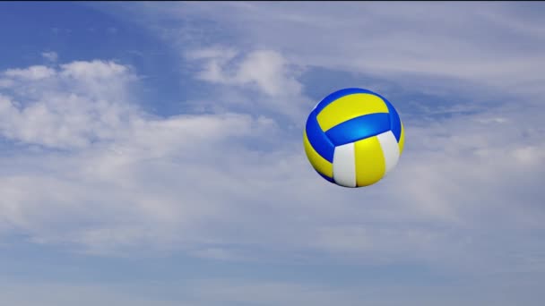 Beachvolleybal Rotatie Passeren Van Rechts Naar Links Slow Motion Met — Stockvideo