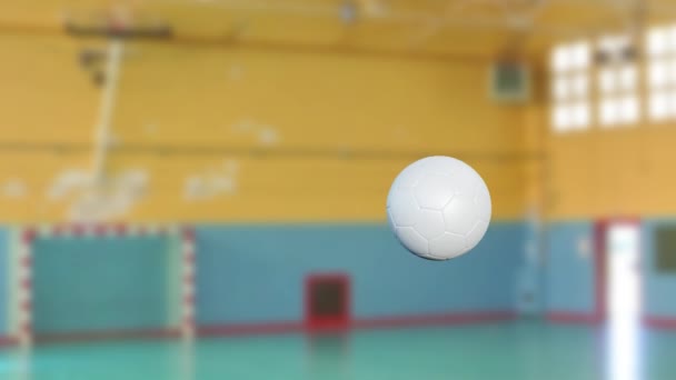 Balonmano Rotación Pasando Derecha Izquierda Cámara Lenta Con Canal Alfa — Vídeos de Stock