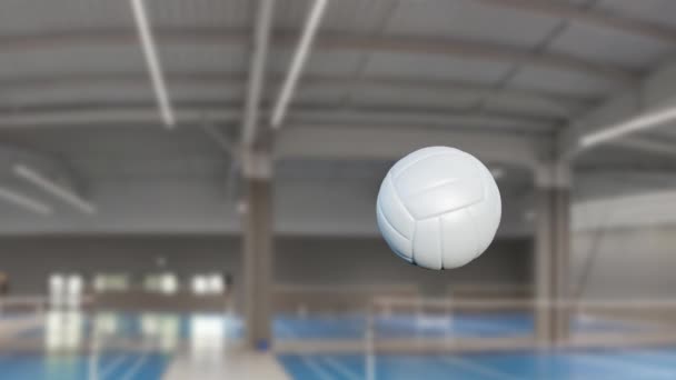 Voleibol Rotação Passando Direita Para Esquerda Câmera Lenta Com Canal — Vídeo de Stock