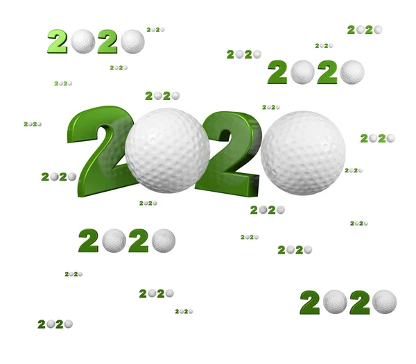 많은 골프 2020 많은 공을 가진 디자인 — 스톡 사진