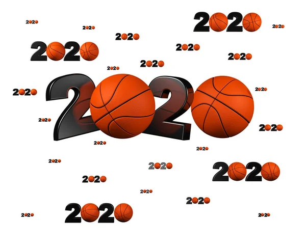 Veel basketbal 2020 ontwerpen met veel ballen — Stockfoto