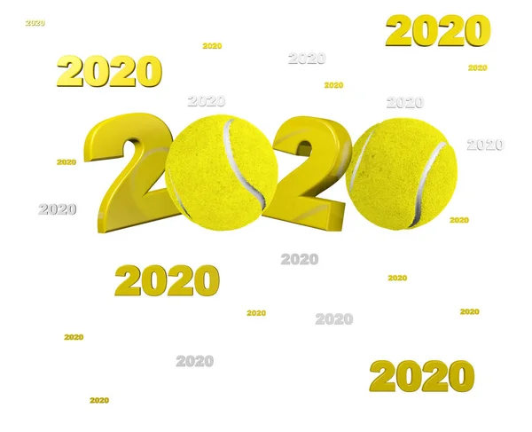 Molti disegni di palline da tennis 2020 — Foto Stock