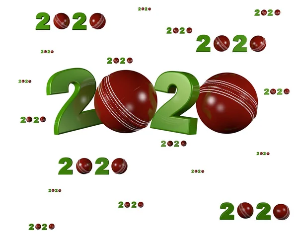 De nombreux dessins de boule de cricket 2020 avec de nombreuses boules — Photo