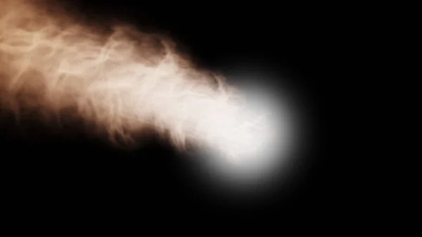 Close view of Big Meteor burning with an orange tail — Stock Photo, Image