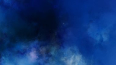 derin uzayda 3D Nebula koyu mavi ve siyah bulutlar