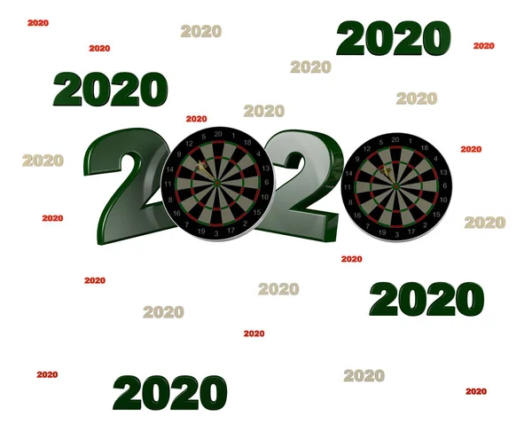 Viele Dart-Ziel 2020 Entwürfe — Stockfoto