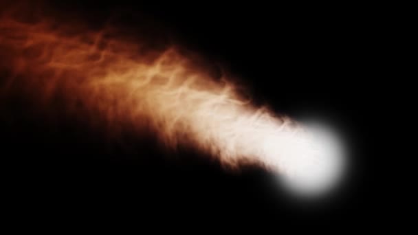 Cometa Bianca Con Coda Arancione Che Passa Sinistra Destra Con — Video Stock