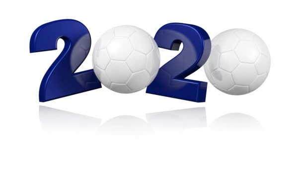 Handboll Ball 2020 Design Oändlig Rotation Vit Bakgrund — Stockvideo