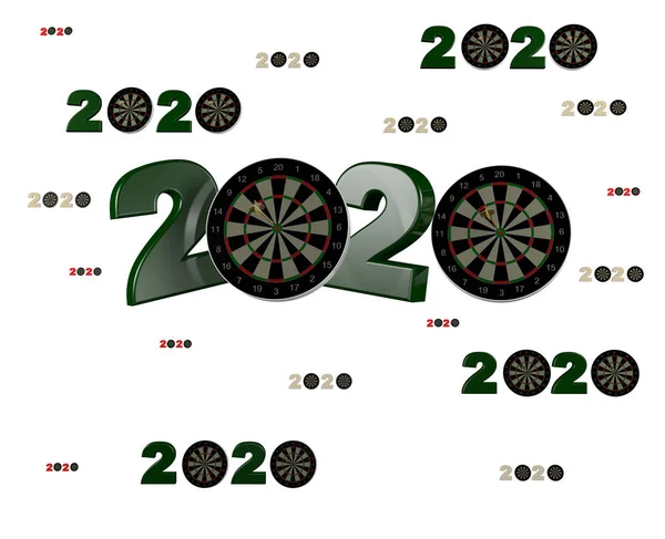 Viele Darts 2020 Designs mit vielen Zielen — Stockfoto