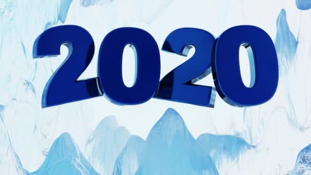 Große Blaue 2020 Design Einer Vereisten Höhle Zuckerguss — Stockvideo