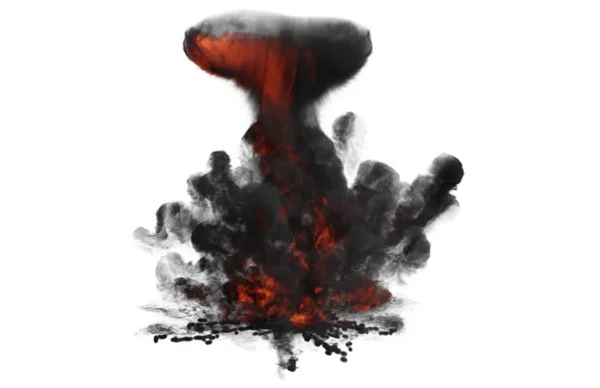 Grande explosão vermelha borbulhante com fumaça escura — Fotografia de Stock