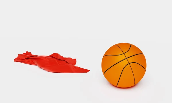 Sola Kırmızı Kumaş parçası ile bir Basketbol — Stok fotoğraf