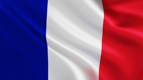 Большой и ярко-синий белый и красный французский флаг — стоковое фото