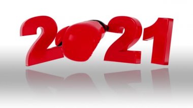 Boks Eldiveni 2021 Beyaz Arkaplanda Sonsuz Dönüşüm tasarımı