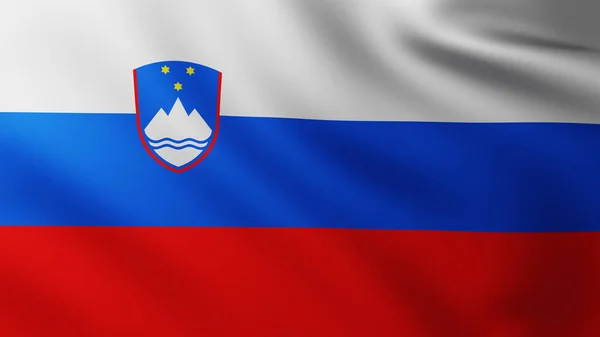 Grote Vlag Van Slovenië Fullscreen Achtergrond Wind Met Golfpatronen — Stockfoto