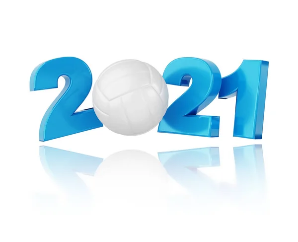 白を基調としたバレーボール2021デザイン — ストック写真