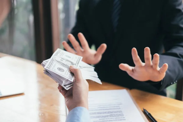 Bribery Corruption Concepts Businessman Refusing Bribe — Stock Photo, Image