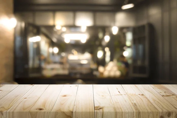Κενό Ξύλινο Τραπέζι Για Παρόν Προϊόν Καφετέρια Αναψυκτικό Μπαρ Θολό — Φωτογραφία Αρχείου