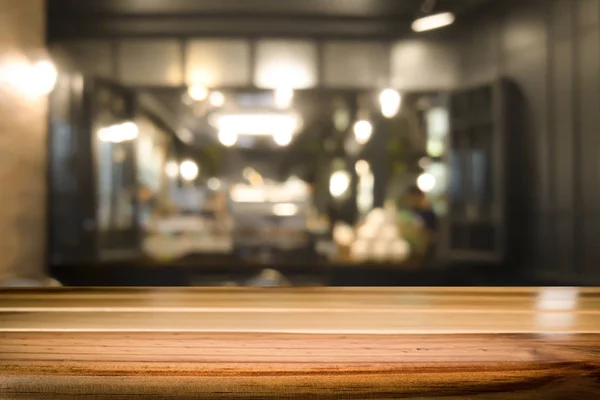 Üres Asztal Jelenlegi Termék Kávézóban Vagy Üdítőital Bár Elmosódott Háttér — Stock Fotó