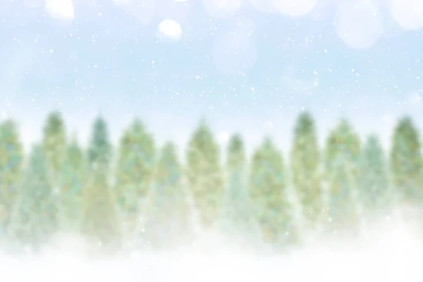 Winter Christmas Background Blur Image Winter Background Pine Trees Blur — Stock Photo, Image