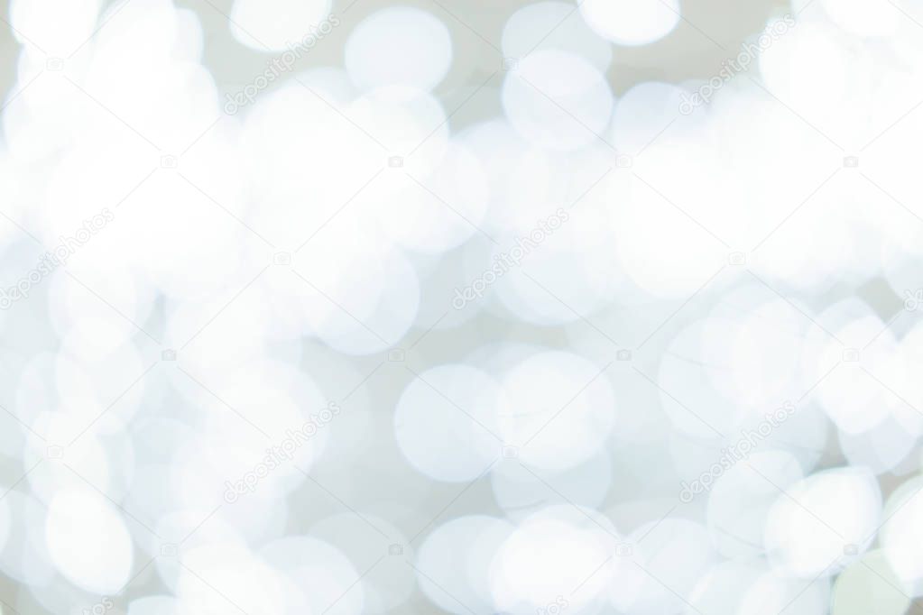 White blur bokeh abstract background. Bokeh christmas blurred beautiful shiny Christmas lights