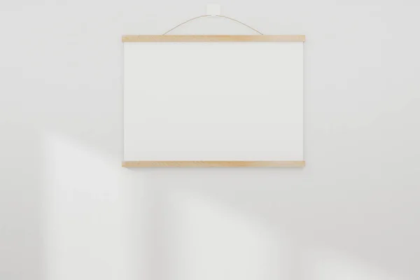 Mockup White Realistic Empty Picture Frame White Wall Background Rendered — Stock Photo, Image