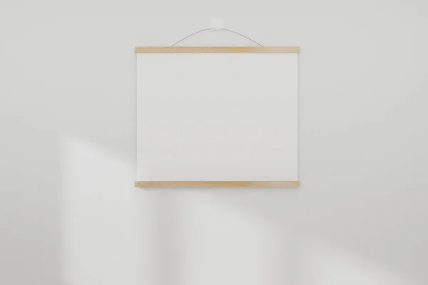 Mockup White Realistic Empty Picture Frame White Wall Background Rendered — Stock Photo, Image