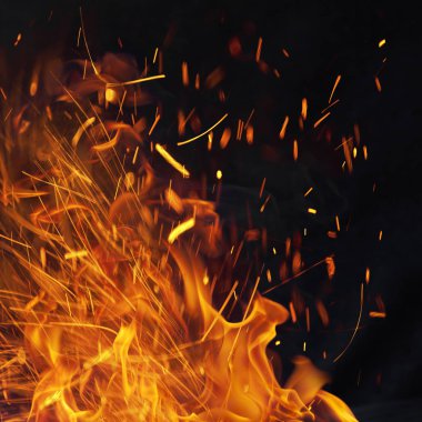 Ateşli enerji arka plan ile Sparks