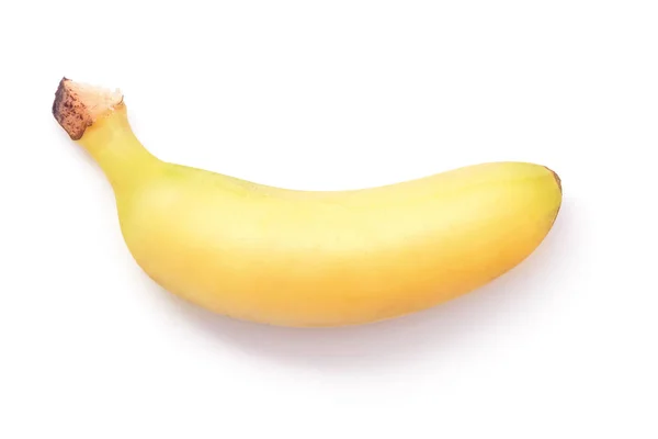 Jeden Dojrzały Banan Baby Białym Tle — Zdjęcie stockowe