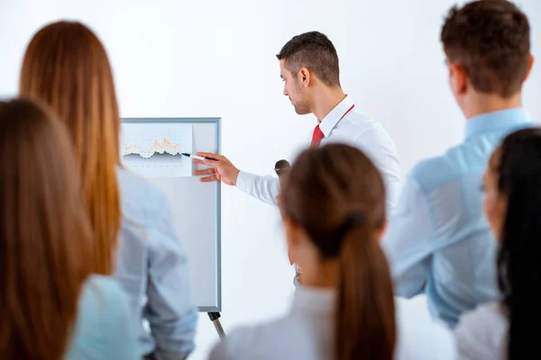 Business Team Having Meeting New Project Bright Office — Stock Photo, Image