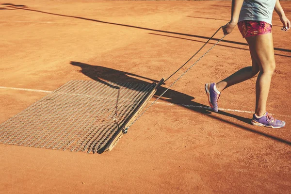 Tennisplatz auf Sandplatz — Stockfoto