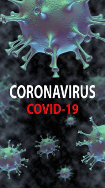 Çin gribi Coronavirus ya da 2019-nCoV olarak adlandırılır, ki bu hastalık tüm dünyaya yayılmıştır. 3 Boyutlu Hazırlama.